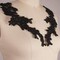 1 Pair Black Beaded Lace Appliqué 10 Inch Floral Embroidered Sequined